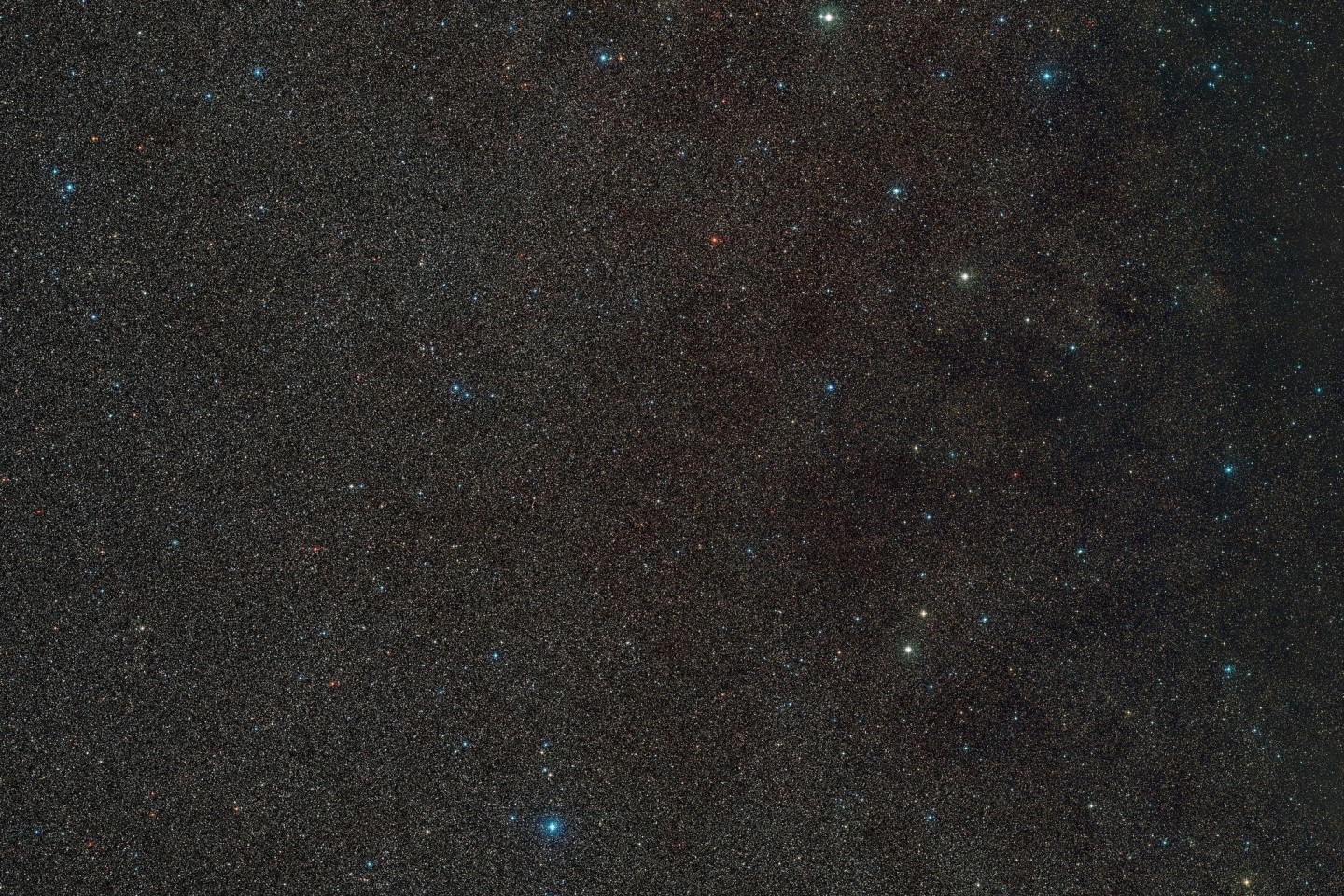Das Handout zeigt einen Weitwinkelausschnitt der Umgebung von «Gaia BH3», dem massereichsten stellaren schwarzen Loch in unserer Galaxie. Das schwarze Loch selbst ist hier nicht sichtbar, ...