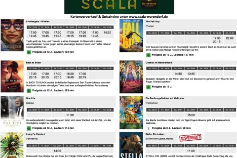 SCALA Kinoprogramm 09. bis 15.05.2024