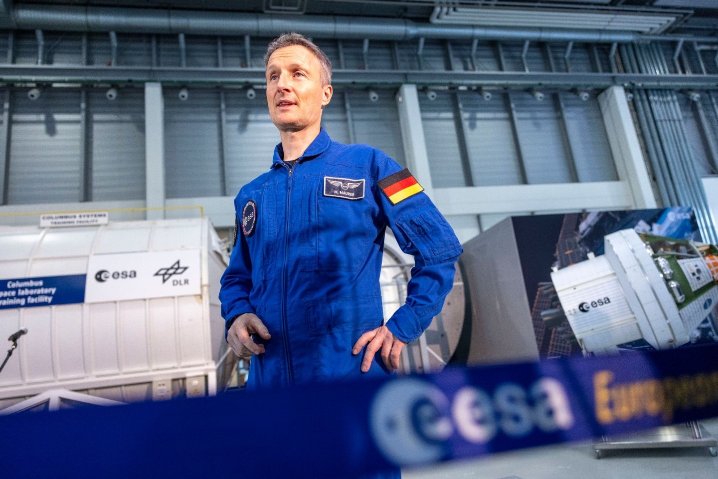 ESA-Astronaut Matthias Maurer im Astronautenzentrums der Europäischen Weltraumorganisation ESA in Köln.