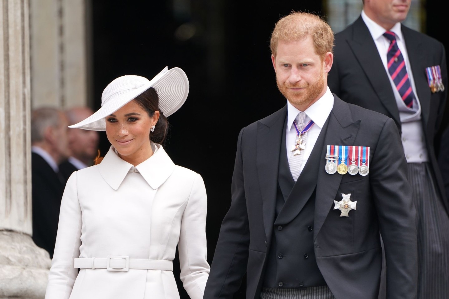 Prinz Harry und Herzogin Meghan sind zum Thronjubiläum der Queen aus den USA angereist.