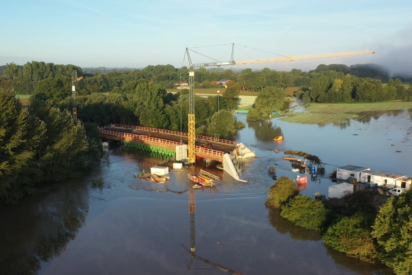 Hochwasser,Brücke,Brückenbaustelle,Stadtstraße Nord,Warendorf,