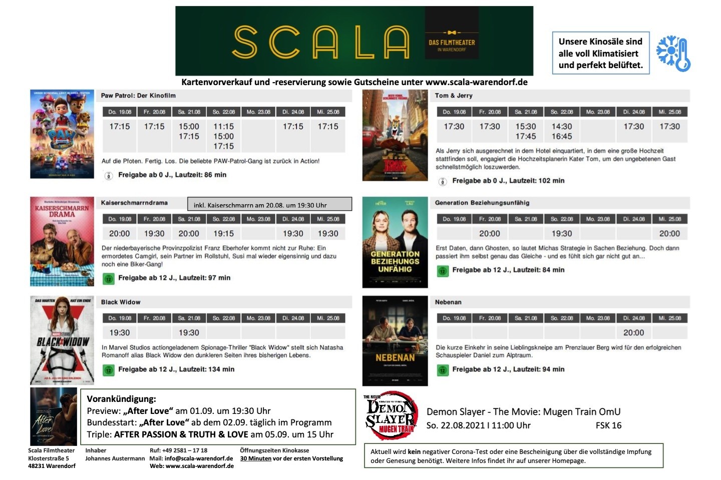 Scala Kino,Kinoprogramm,Warendorf