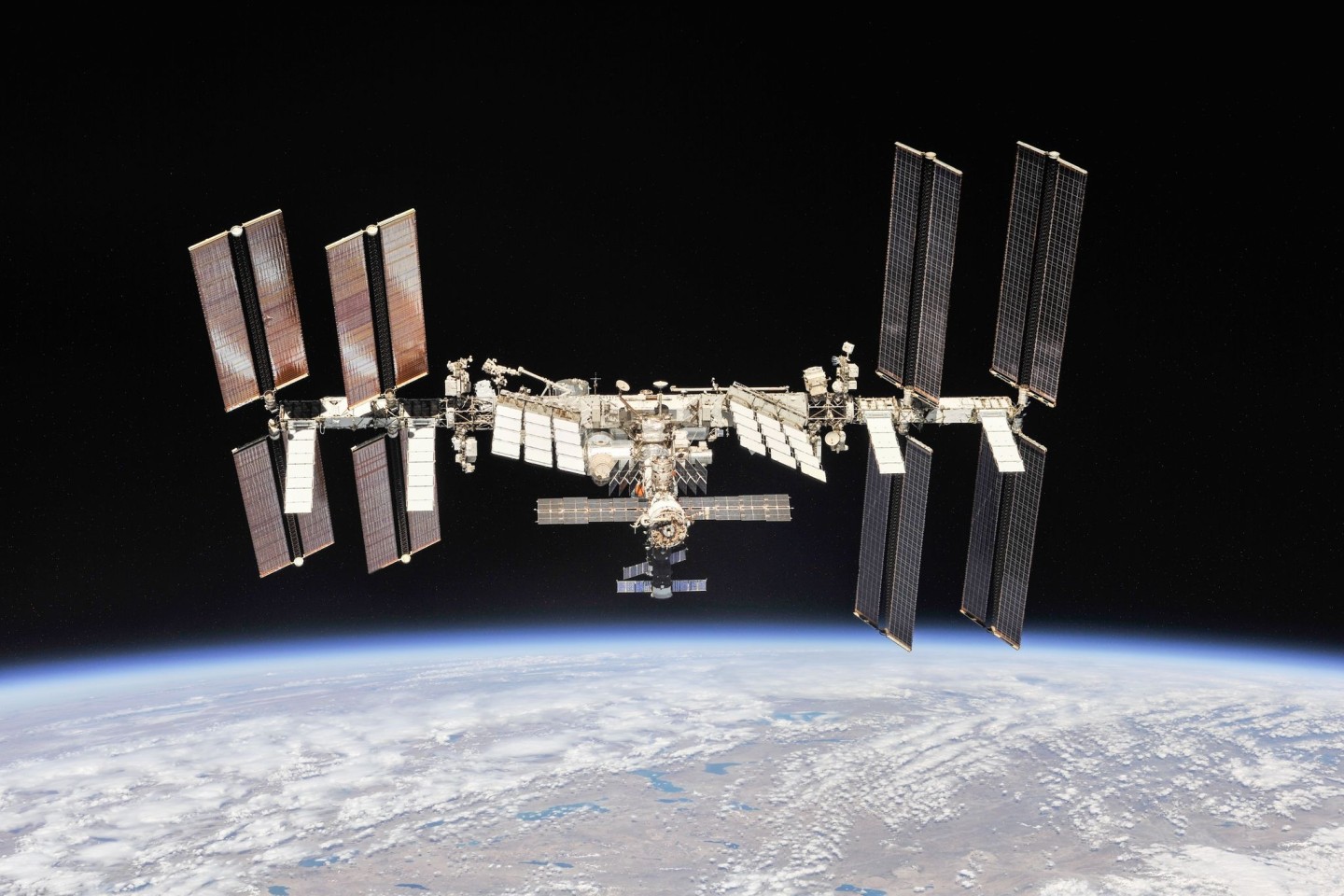 Die Internationale Raumstation (ISS). Russland zeigt sich offen für einen Weiterbetrieb der Internationalen Raumstation ISS bis 2030.