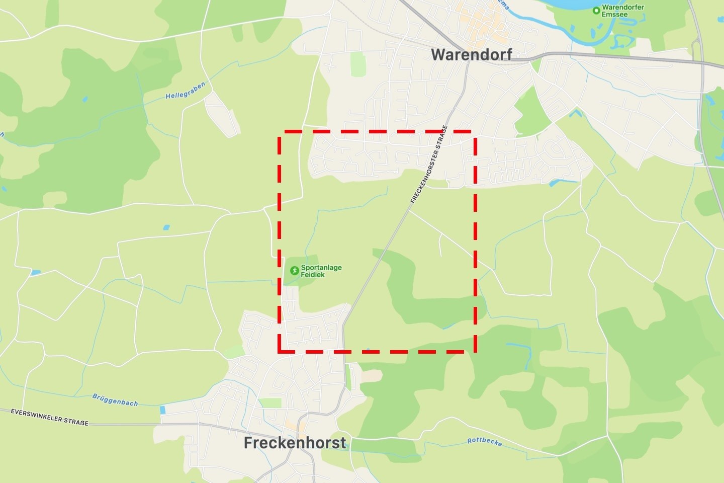 Radwegeverbindung,Freckenhorst,Warendorf,Radweg,Grundstück,Stadt Warendorf,
