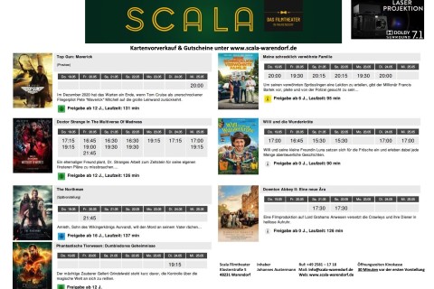 SCALA Kinoprogramm 19.05. bis 25.05.22