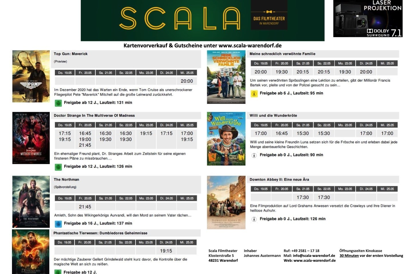 SCALA,Filmtheater,Warendorf,Neuvorstellung,Kinoprogramm,Johannes Austermann,
