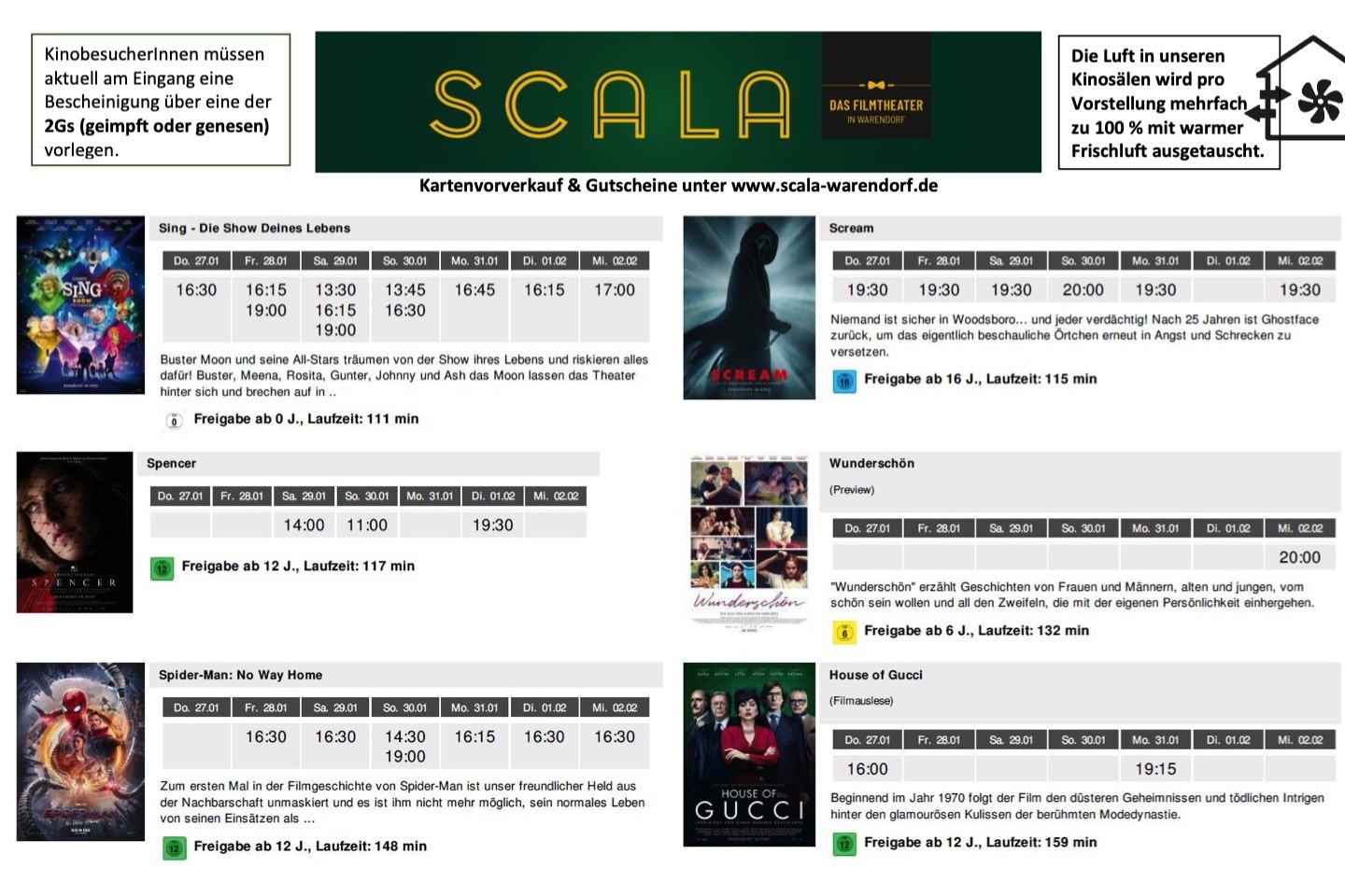 Scala Filmtheater,Warendorf,Kinoprogramm,