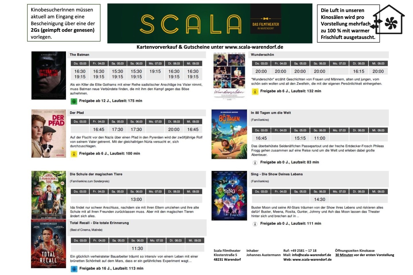 Kinoprogramm,Scala Filmtheater,Warendorf,Johannes Austermann